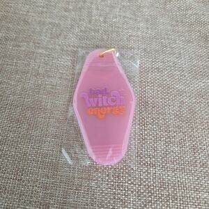 Halloween keyfob keychain pink bad witch energy transluscent jelly bag charm
